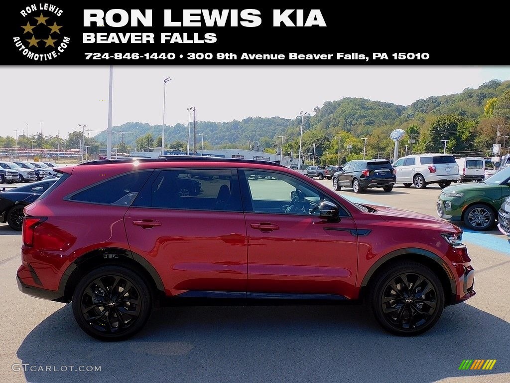 2022 Sorento SX AWD - Passion Red Tint Coat / Black photo #1