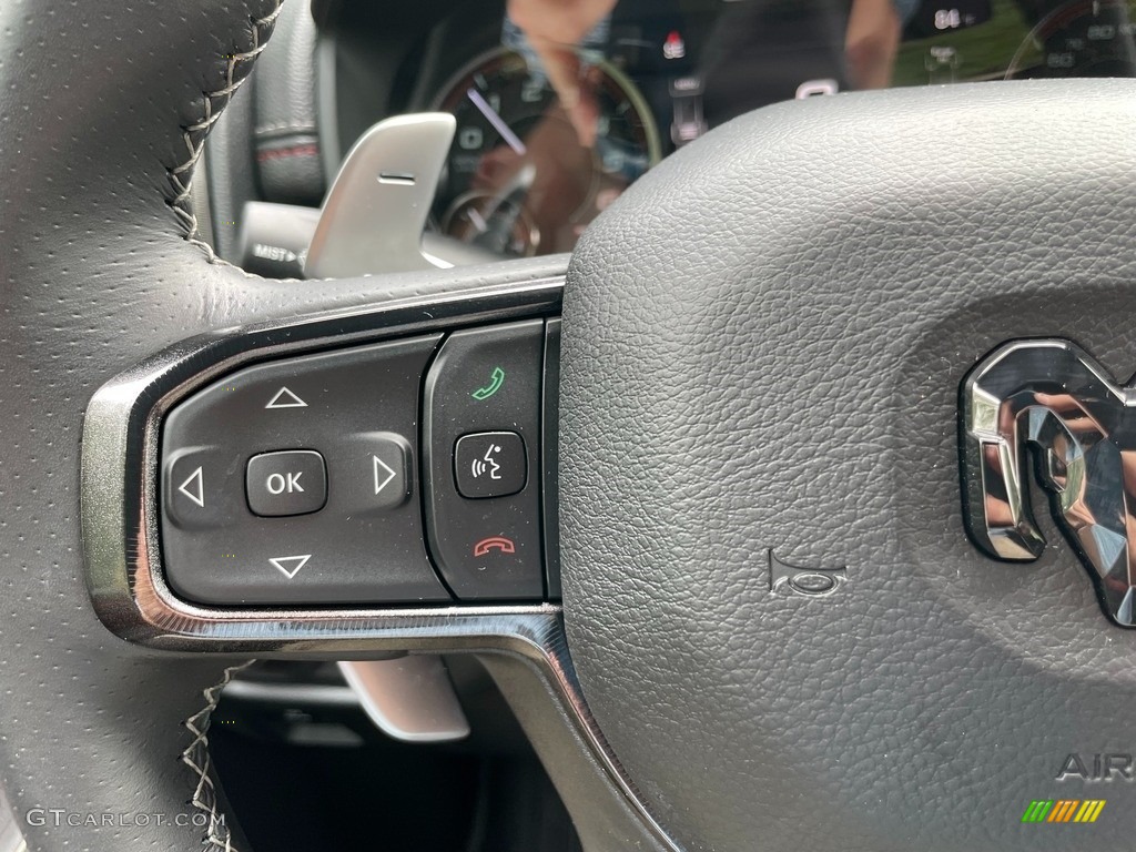 2021 Ram 1500 TRX Crew Cab 4x4 Black/TRX Red Steering Wheel Photo #142899394