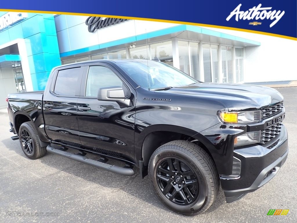 2021 Silverado 1500 Custom Crew Cab 4x4 - Black / Jet Black photo #1
