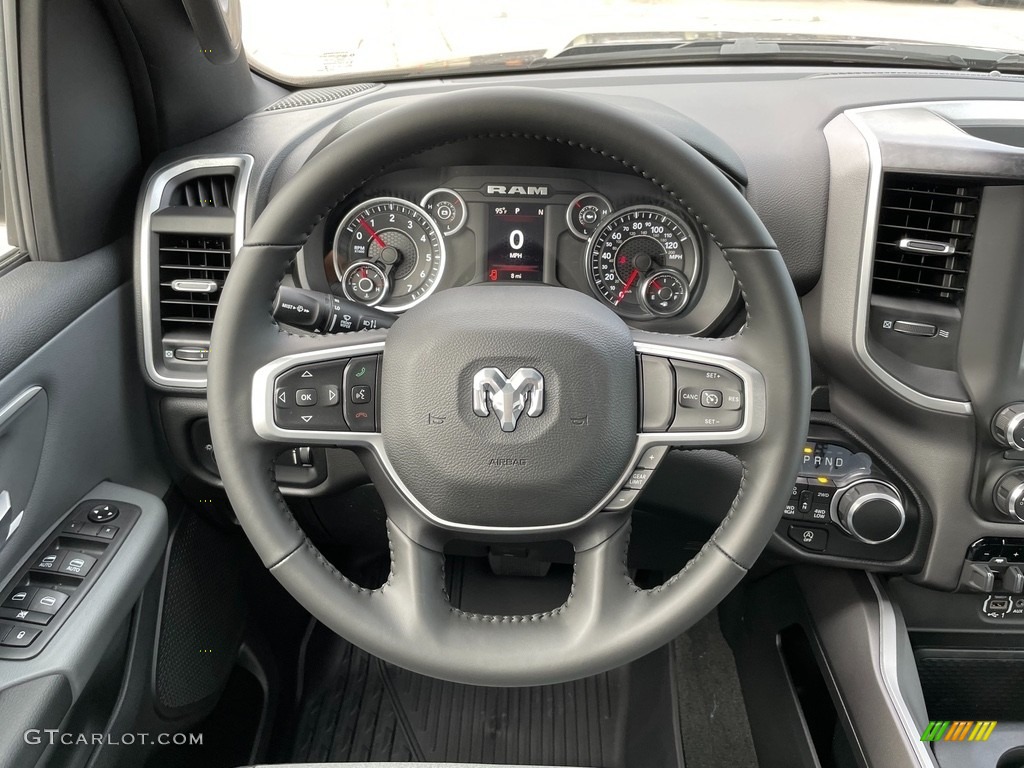 2021 Ram 1500 Big Horn Crew Cab 4x4 Diesel Gray/Black Steering Wheel Photo #142909272