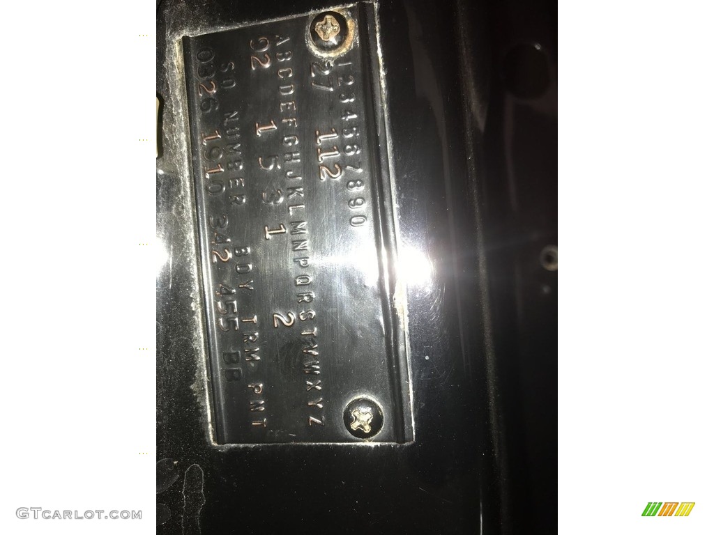 1963 Plymouth Sport Fury Convertible Info Tag Photo #142911321