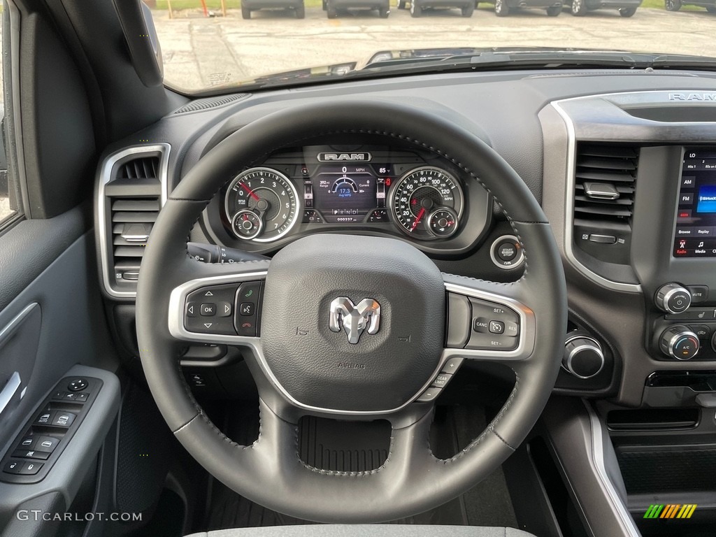 2021 Ram 1500 Big Horn Crew Cab 4x4 Diesel Gray/Black Steering Wheel Photo #142912077