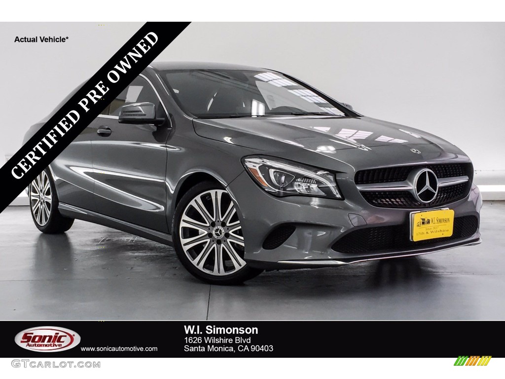 2018 CLA 250 Coupe - Mountain Grey Metallic / Black photo #1