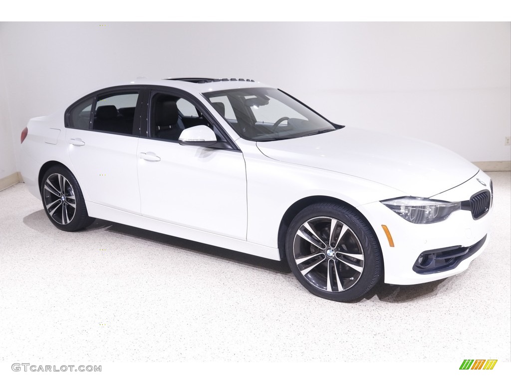 2018 3 Series 330i xDrive Sedan - Mineral White Metallic / Black photo #1