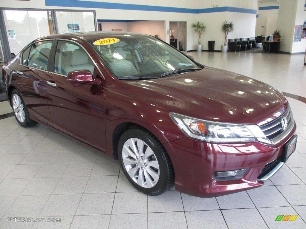 2014 Accord EX-L Sedan - Basque Red Pearl II / Ivory photo #3