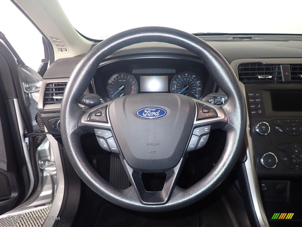 2019 Ford Fusion S Medium Light Stone Steering Wheel Photo #142918549