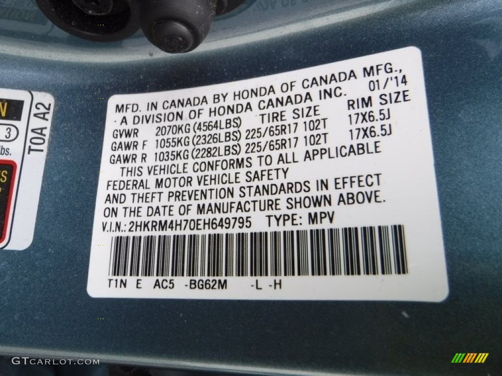 2014 CR-V EX-L AWD - Mountain Air Metallic / Beige photo #31