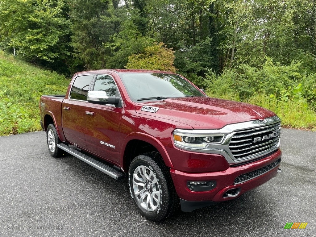 Delmonico Red Pearl 2021 Ram 1500 Long Horn Crew Cab 4x4 Exterior Photo #142922137