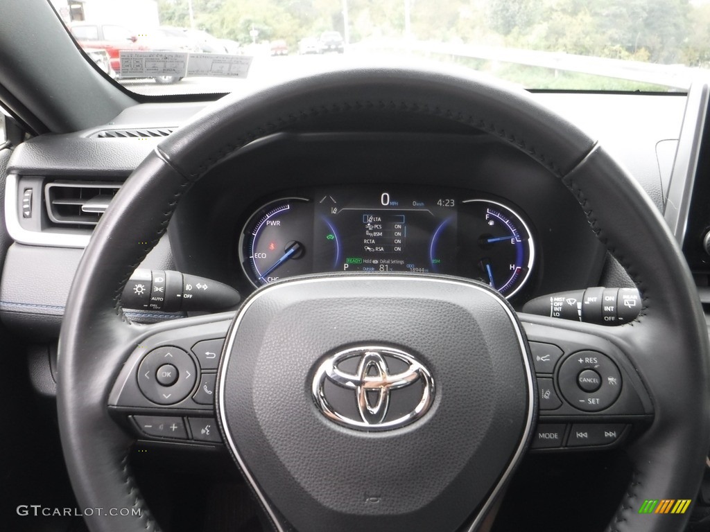 2020 Toyota RAV4 XSE AWD Hybrid Black Steering Wheel Photo #142922392