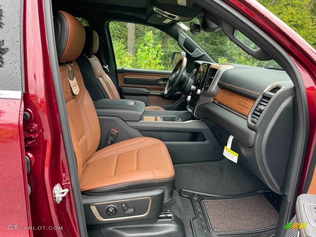 Black/New Saddle Interior 2021 Ram 1500 Long Horn Crew Cab 4x4 Photo #142922563