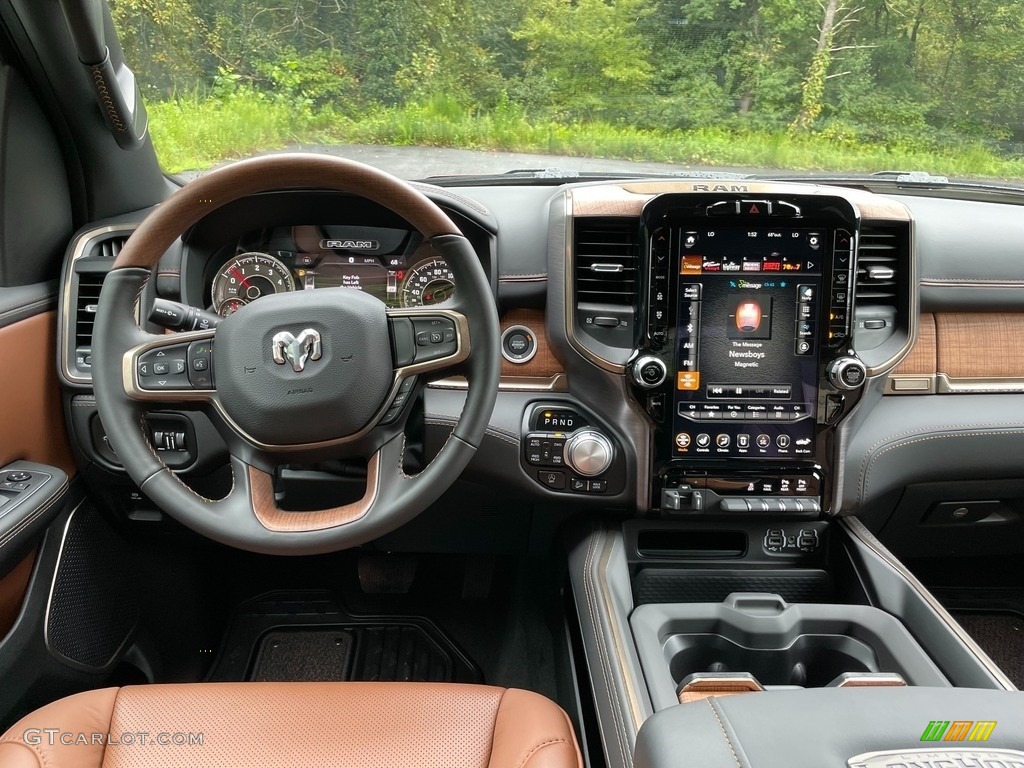 2021 Ram 1500 Long Horn Crew Cab 4x4 Black/New Saddle Dashboard Photo #142922593