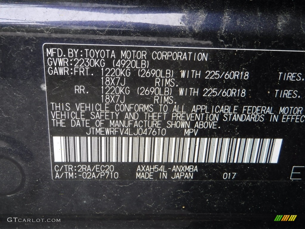 2020 Toyota RAV4 XSE AWD Hybrid Color Code Photos