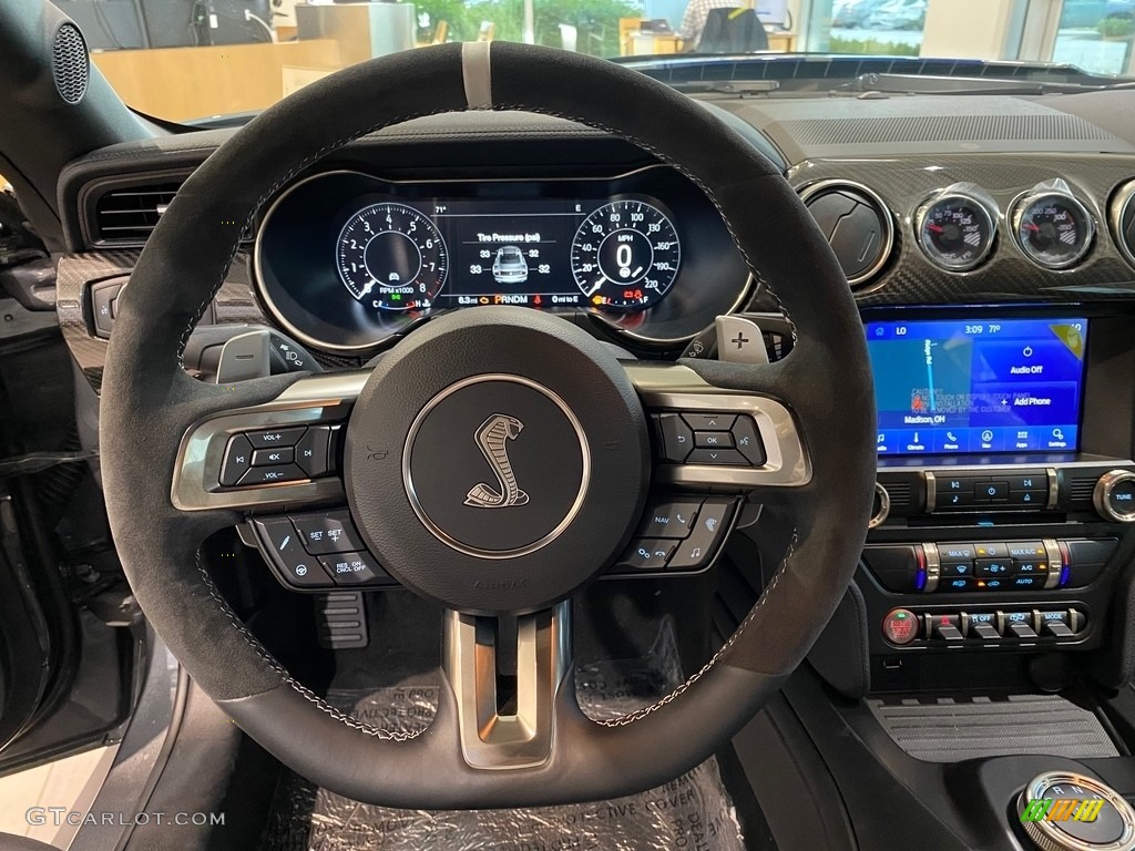 2021 Ford Mustang Shelby GT500 GT500 Ebony/Smoke Gray Accents Steering Wheel Photo #142927134