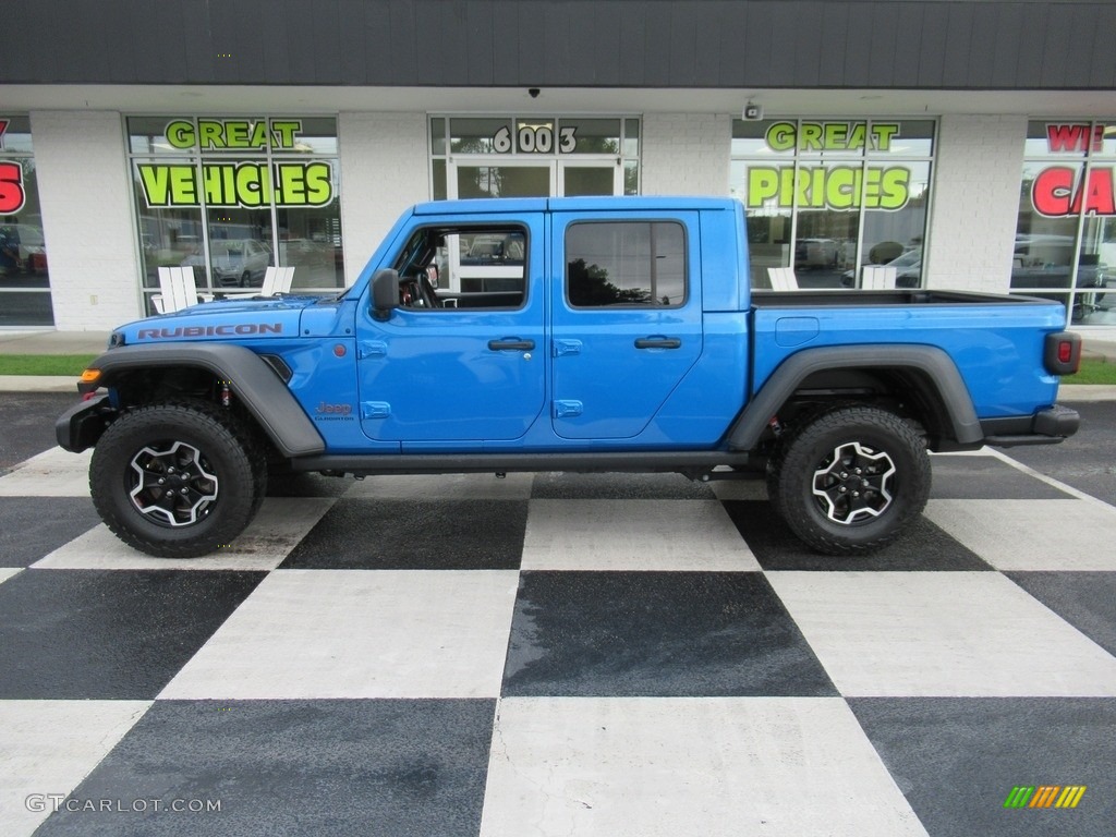 2021 Gladiator Rubicon 4x4 - Hydro Blue Pearl / Black photo #1