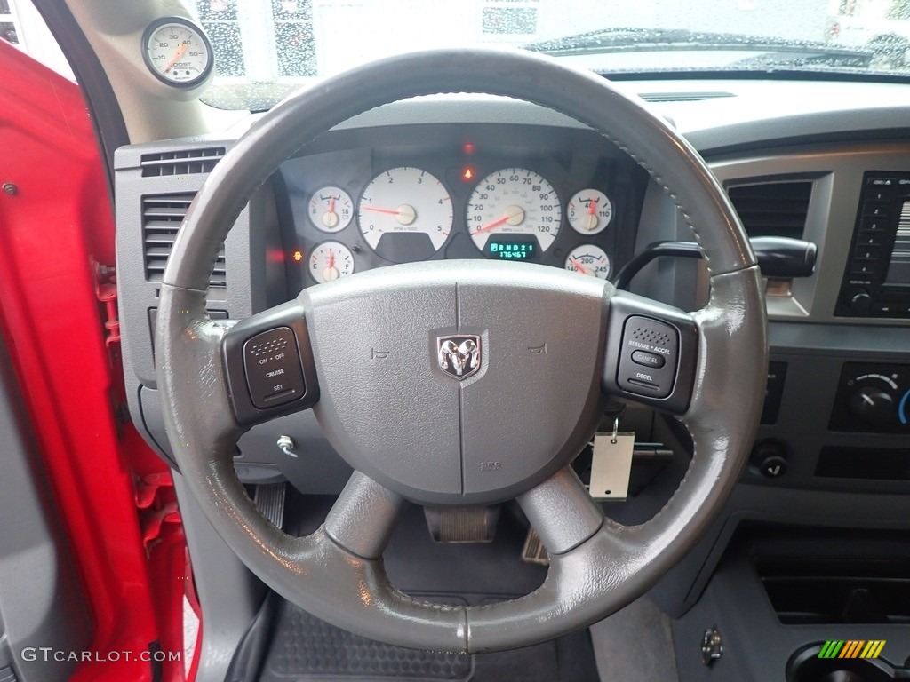 2006 Dodge Ram 3500 SLT Quad Cab 4x4 Medium Slate Gray Steering Wheel Photo #142937274