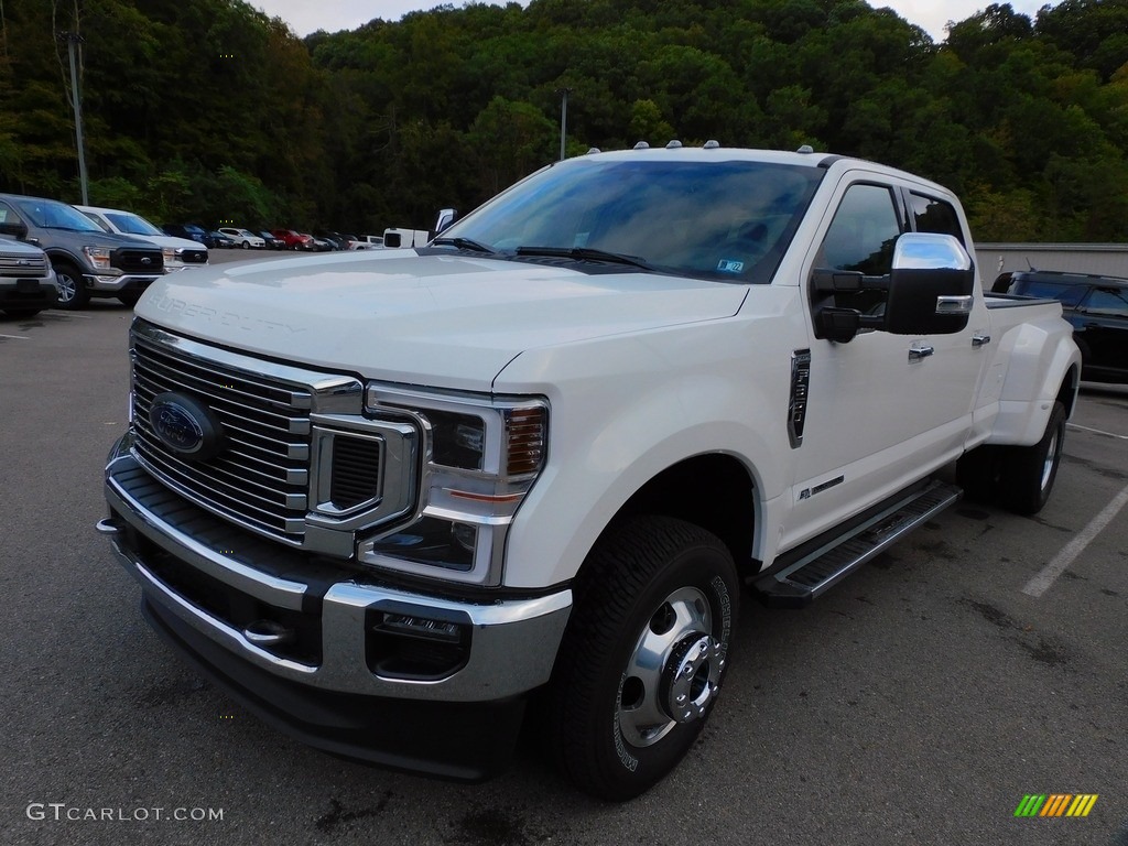 2021 F350 Super Duty Lariat Crew Cab 4x4 - Star White / Black photo #7