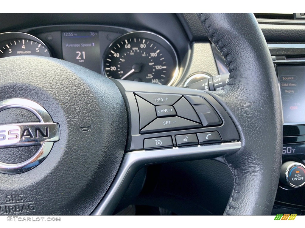 2018 Nissan Rogue SV Charcoal Steering Wheel Photo #142940664