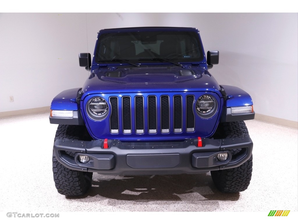 2019 Wrangler Unlimited Rubicon 4x4 - Ocean Blue Metallic / Black photo #2