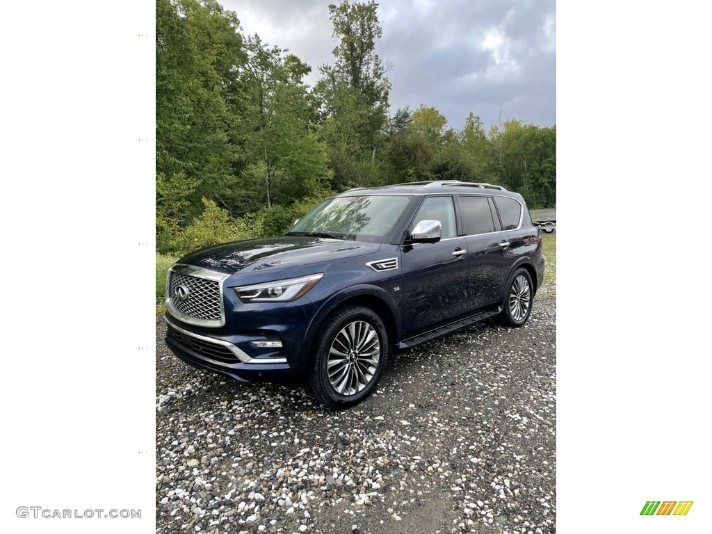 2019 QX80 Luxe - Hermosa Blue / Saddle Brown photo #1