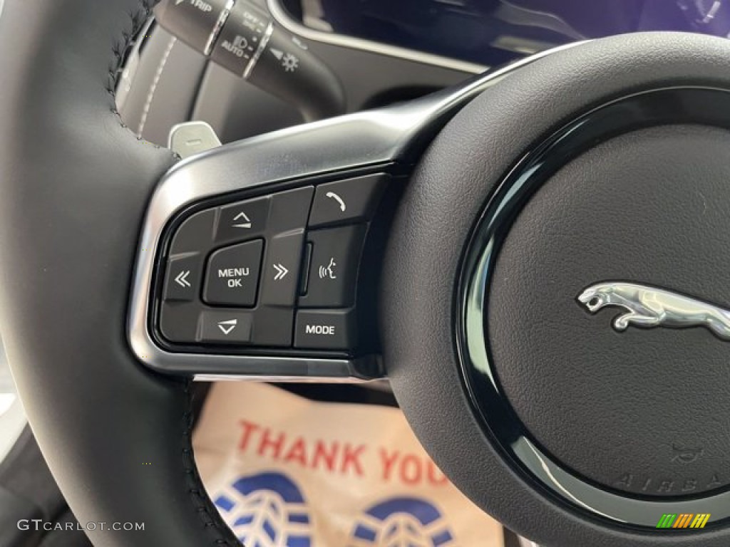 2022 Jaguar F-TYPE P450 AWD Coupe Ebony Steering Wheel Photo #142945641