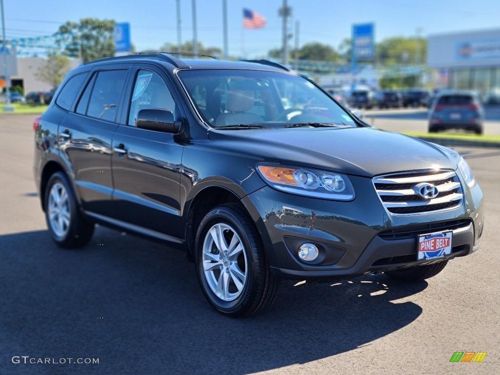 2012 Santa Fe Limited - Black Forest Green / Beige photo #19
