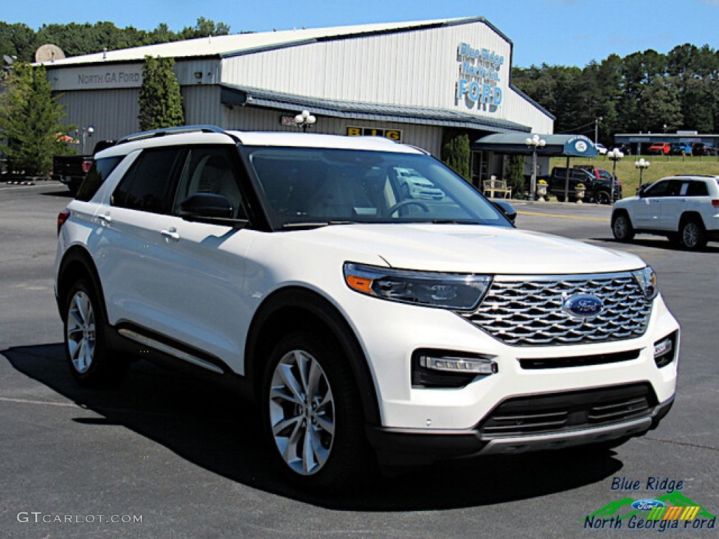 2021 Explorer Platinum 4WD - Star White Metallic Tri-Coat / Sandstone photo #7