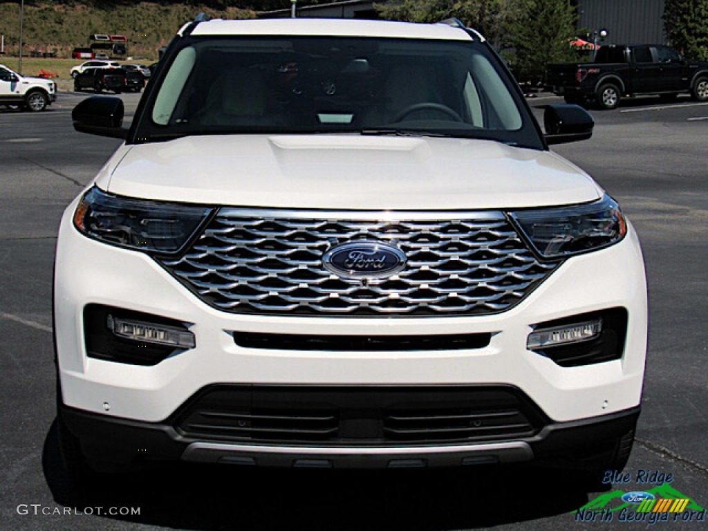 2021 Explorer Platinum 4WD - Star White Metallic Tri-Coat / Sandstone photo #8