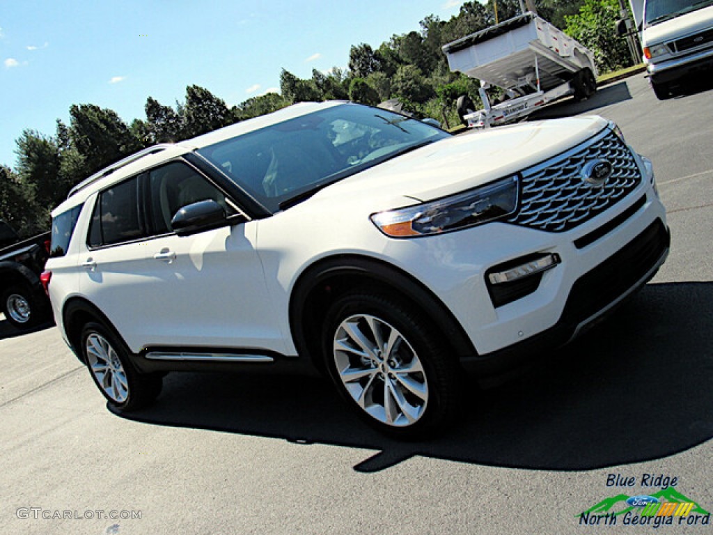 2021 Explorer Platinum 4WD - Star White Metallic Tri-Coat / Sandstone photo #28