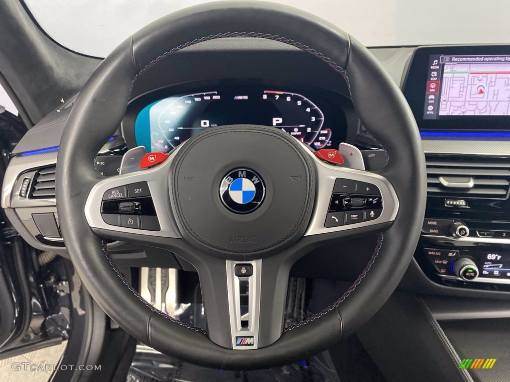 2020 BMW M5 Competition Black Steering Wheel Photo #142953088