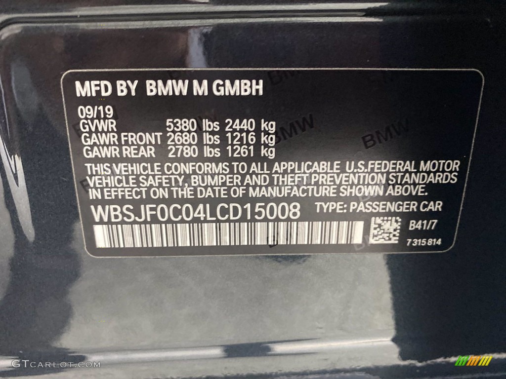2020 M5 Color Code B41 for Singapore Grey Metallic Photo #142953472