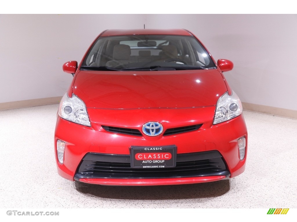 2013 Prius Two Hybrid - Barcelona Red Metallic / Bisque photo #2