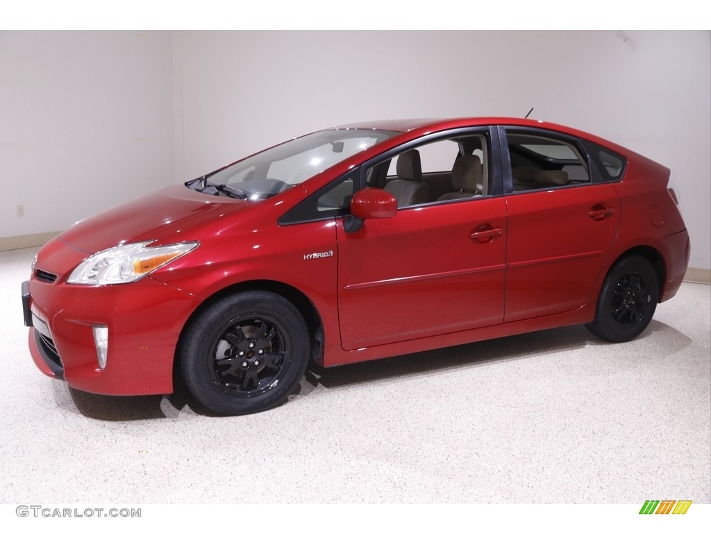 2013 Prius Two Hybrid - Barcelona Red Metallic / Bisque photo #3
