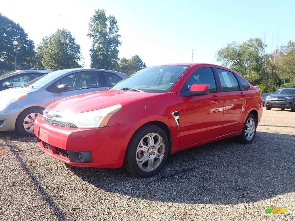 2008 Focus SES Sedan - Vermillion Red / Charcoal Black photo #6
