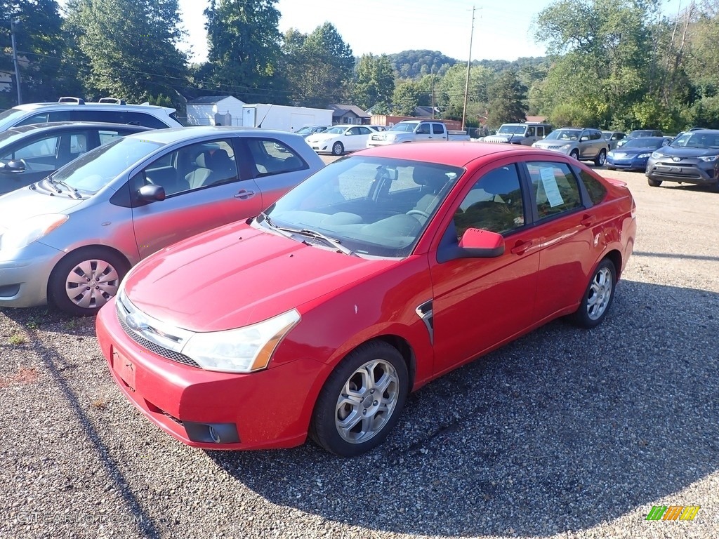 2008 Focus SES Sedan - Vermillion Red / Charcoal Black photo #7