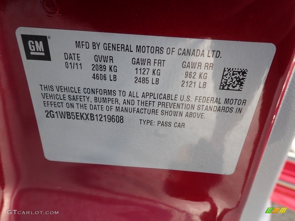 2011 Impala LT - Red Jewel Tintcoat / Gray photo #29