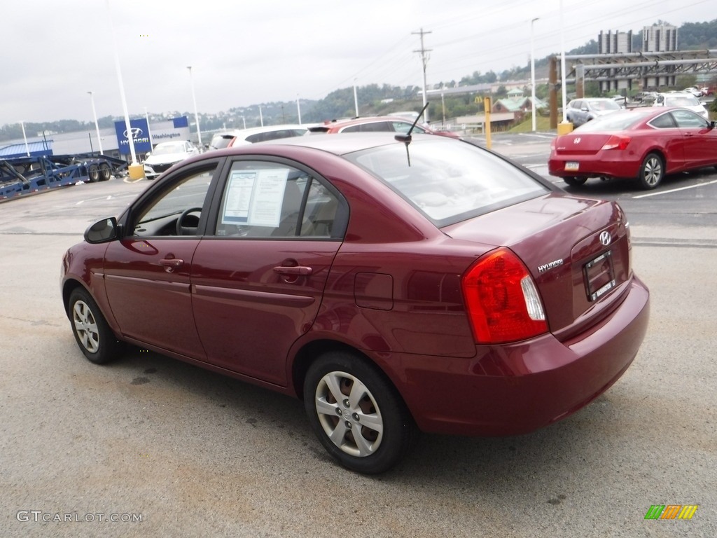 2008 Accent GLS Sedan - Wine Red / Gray photo #6