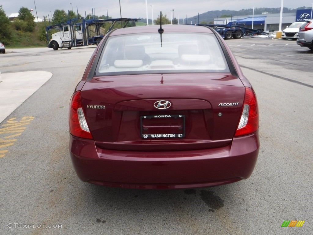 2008 Accent GLS Sedan - Wine Red / Gray photo #7