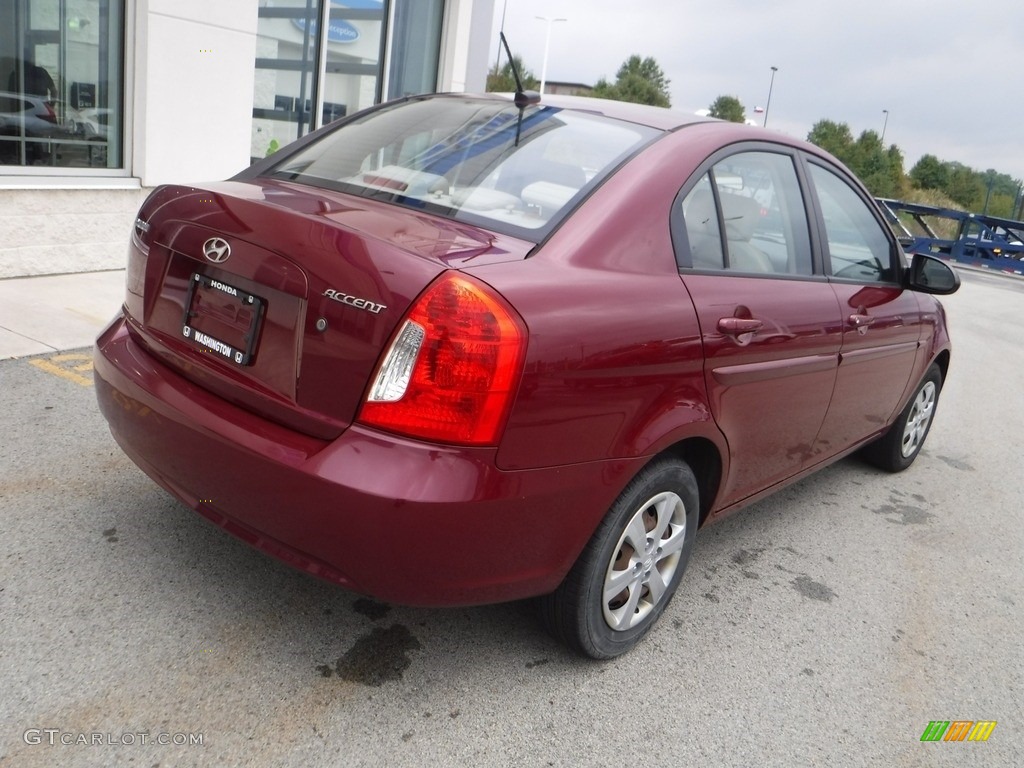 2008 Accent GLS Sedan - Wine Red / Gray photo #8