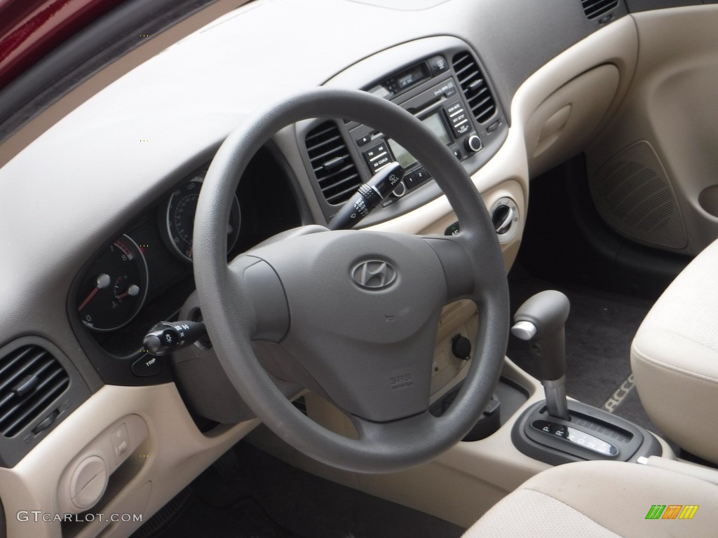 2008 Accent GLS Sedan - Wine Red / Gray photo #9