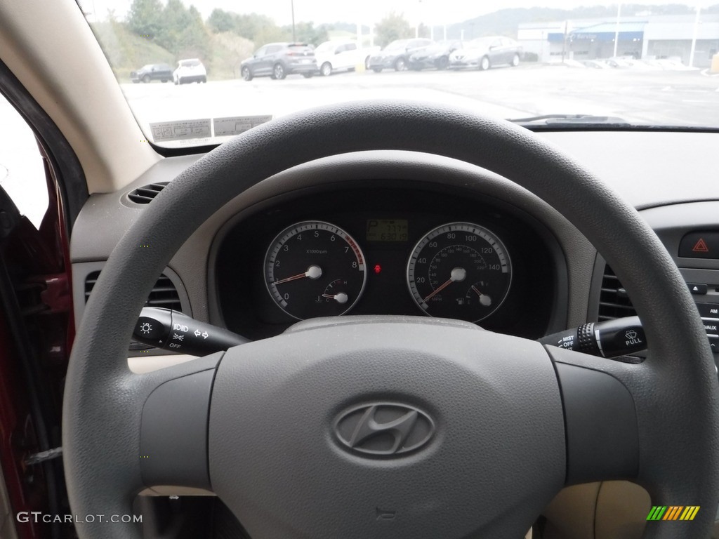 2008 Accent GLS Sedan - Wine Red / Gray photo #17