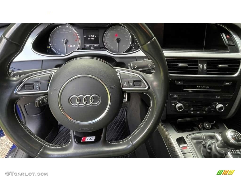 2016 Audi S4 Premium Plus 3.0 TFSI quattro Black Steering Wheel Photo #142966325