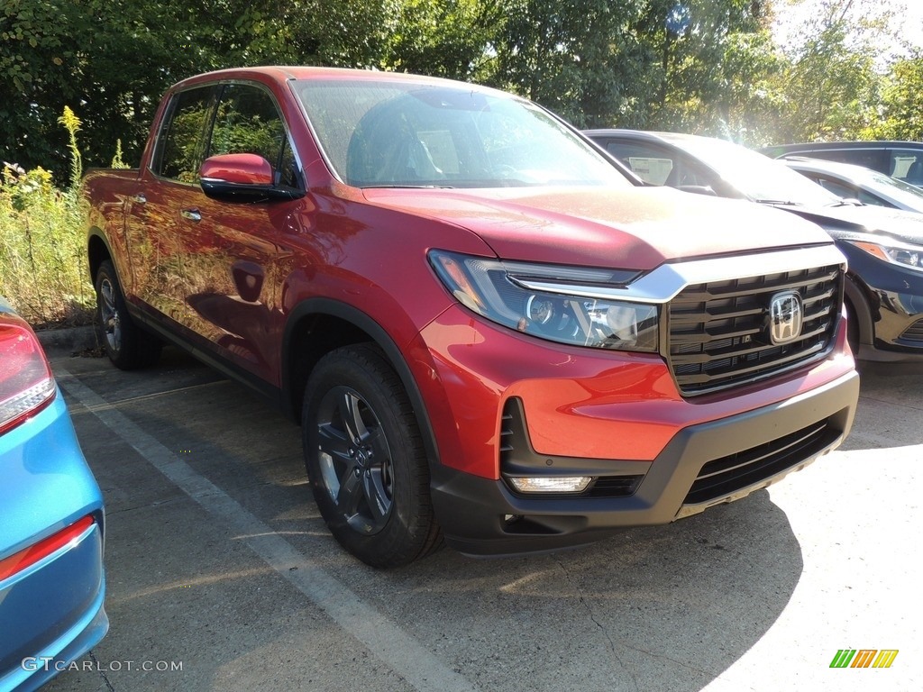 2021 Ridgeline RTL-E AWD - Radiant Red Metallic II / Black photo #3