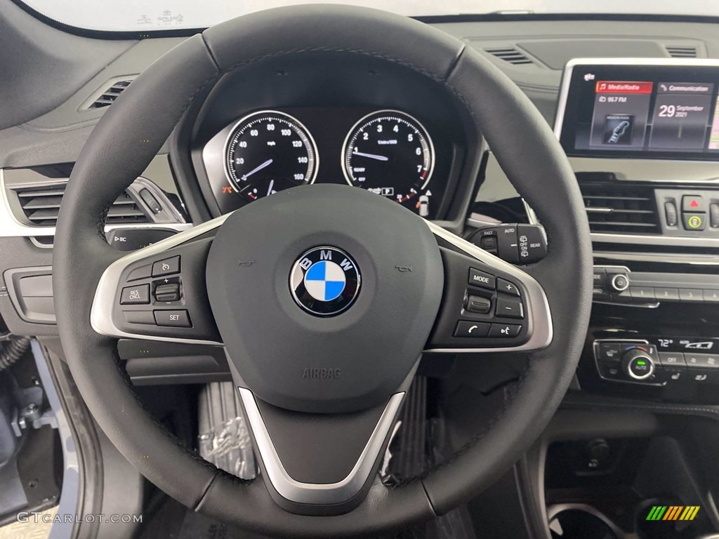 2021 BMW X1 sDrive28i Black Steering Wheel Photo #142967954