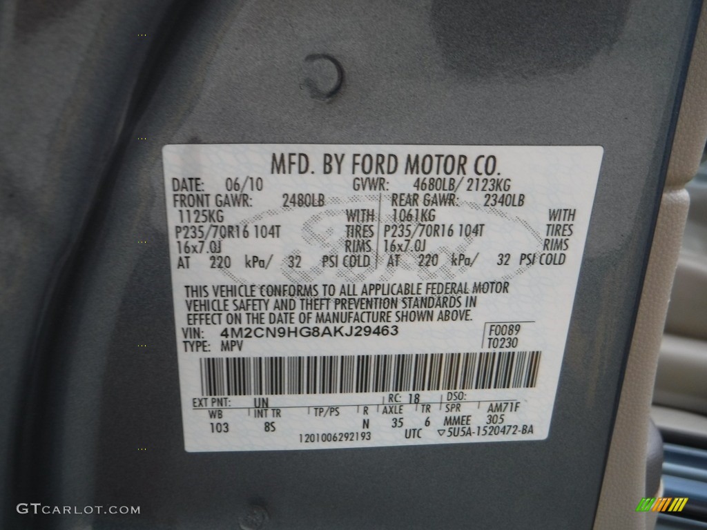 2010 Mariner V6 Premier 4WD - Steel Blue Metallic / Stone photo #29