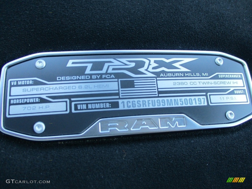 2021 Ram 1500 TRX Crew Cab 4x4 Info Tag Photo #142969073