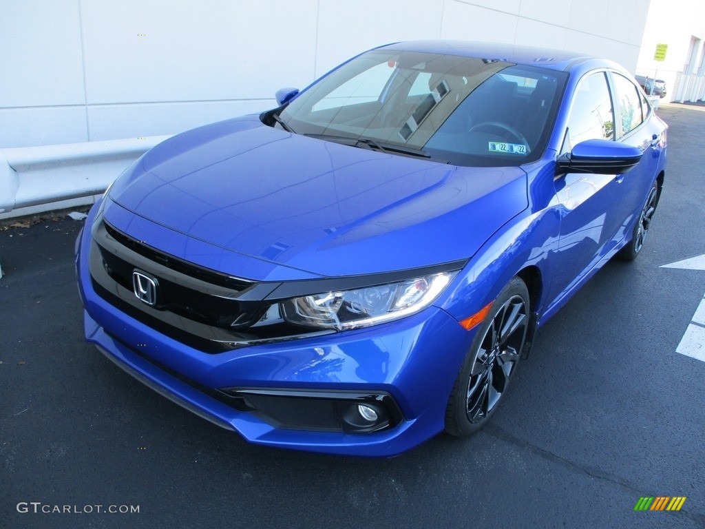2019 Civic Sport Sedan - Agean Blue Metallic / Black photo #9
