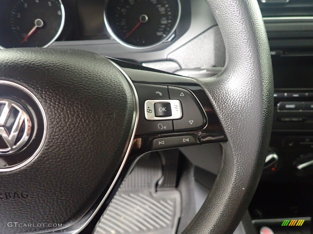 2015 Volkswagen Jetta SE Sedan Titan Black Steering Wheel Photo #142970676