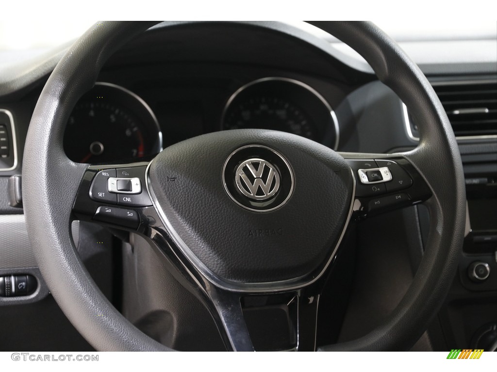 2015 Volkswagen Jetta SE Sedan Titan Black Steering Wheel Photo #142970858