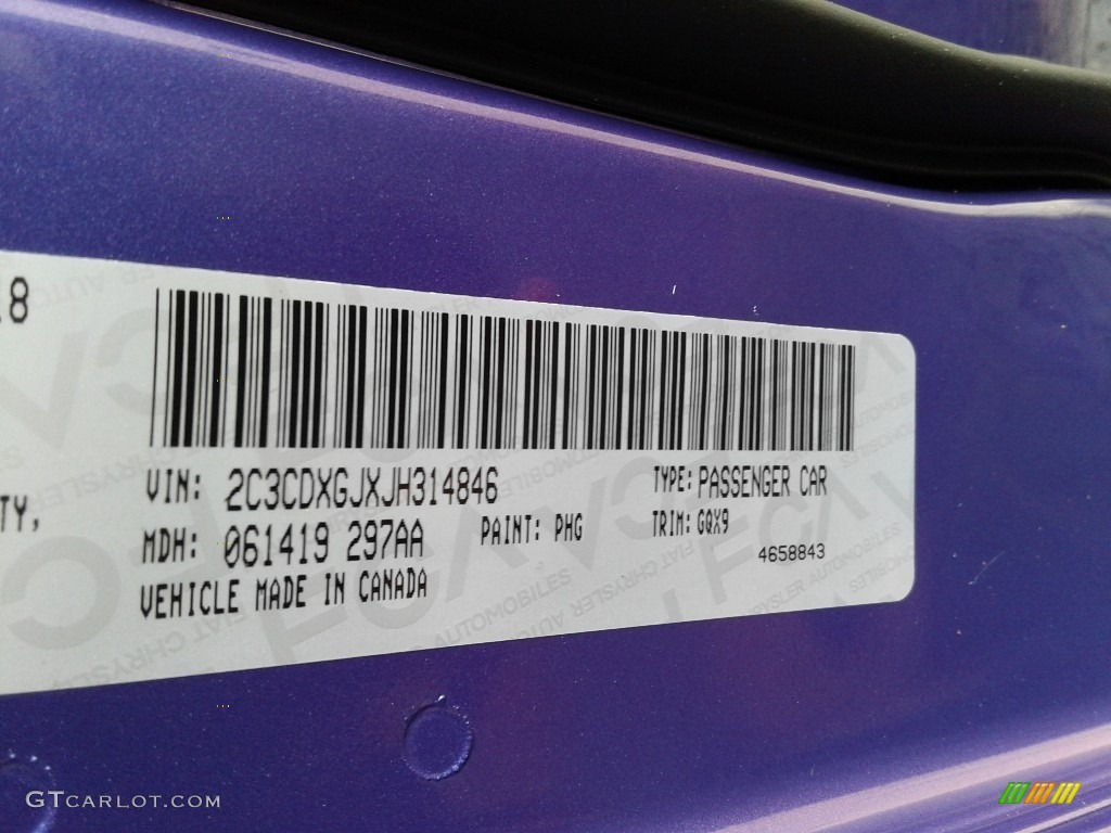 2018 Charger R/T Scat Pack - Plum Crazy Pearl / Black photo #29