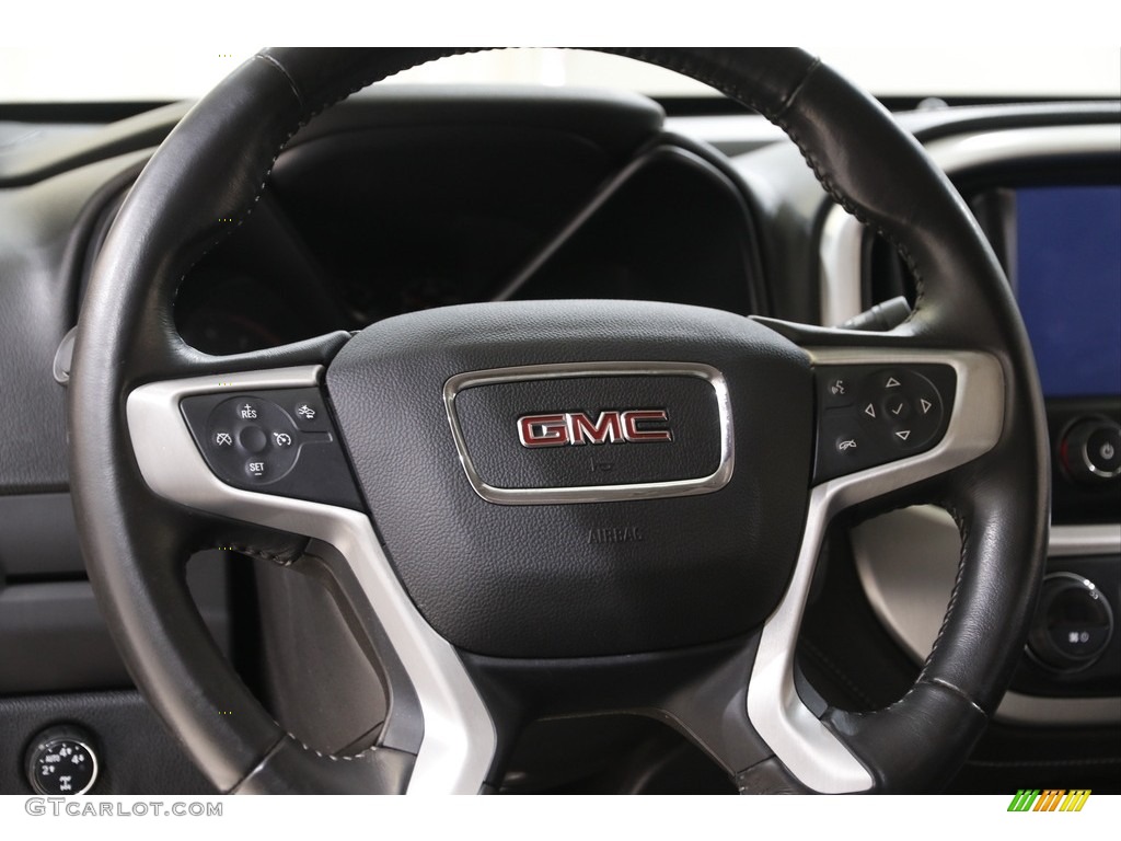 2015 GMC Canyon SLT Extended Cab 4x4 Jet Black Steering Wheel Photo #142983156